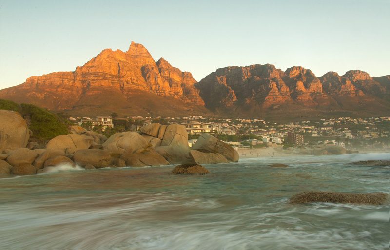 Sunset over Maiden’s Cove and the Atlantic coast near Camps Bay